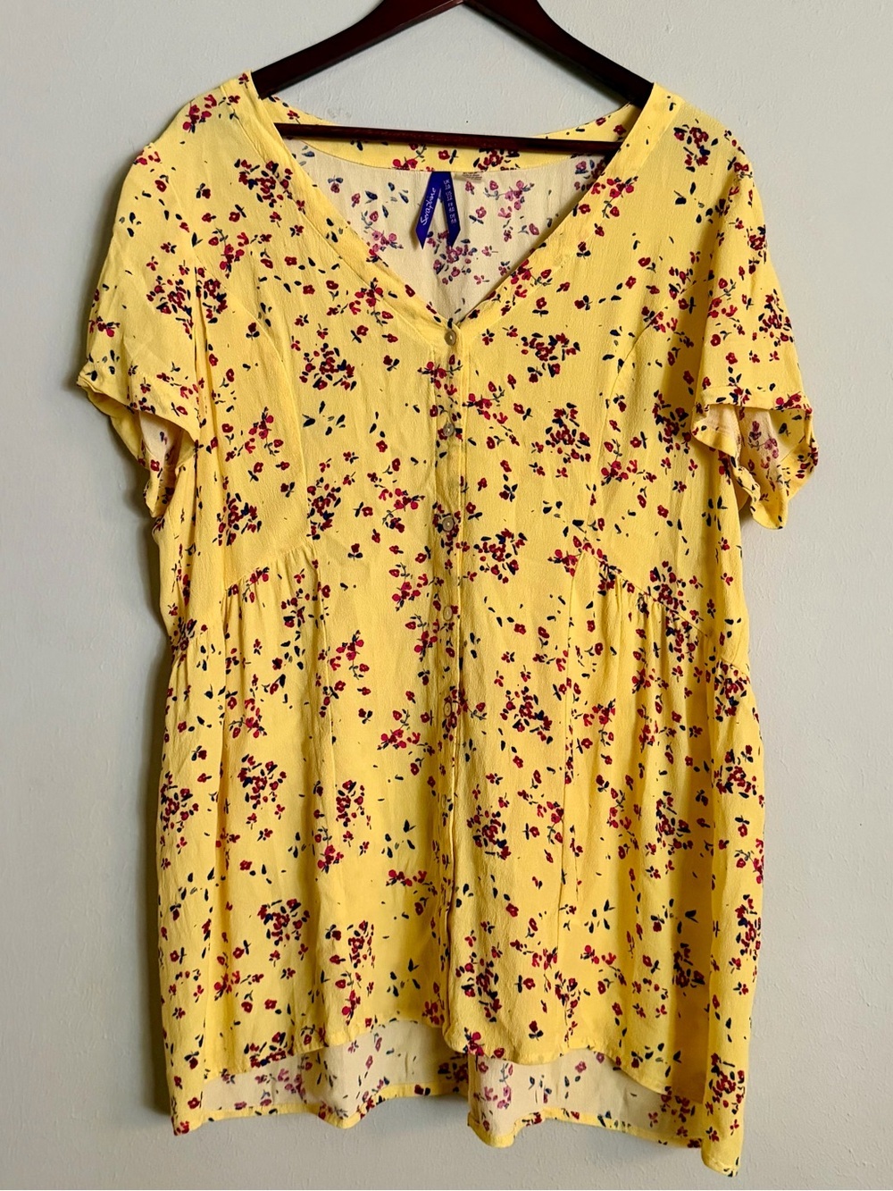 Seraphine | Maternity Yellow Floral Peplum Blouse Size US 12 UK